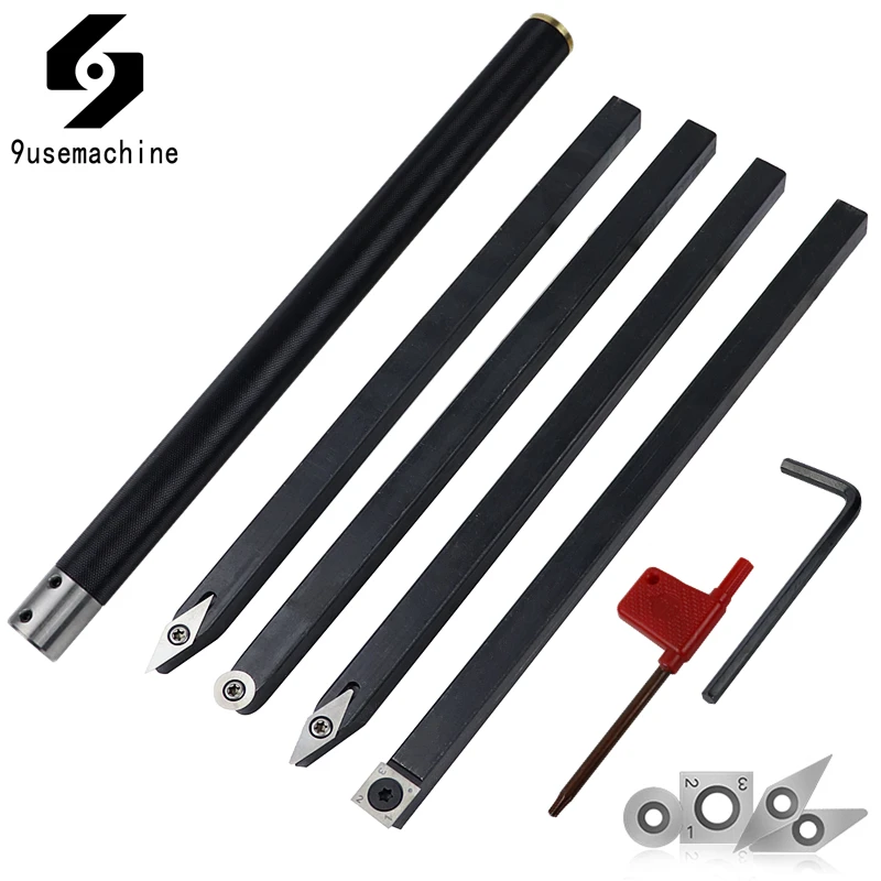 Wood Turning Tool Rotary Lathe Cutter Tool With Carbide Alloy Insert Cutter Aluminum Alloy Handle For Turning Woodworking Tools