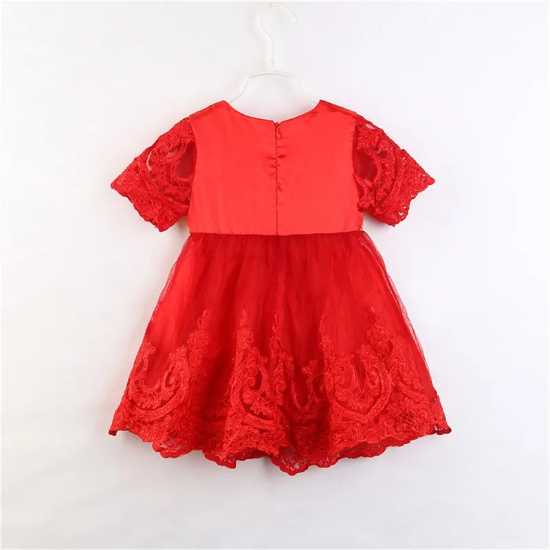 Children Baby Girls Dress Summer Short Sleeve Round Neck Lace Kids Princess Wedding Party Formal Gown Tulle Dresses 1-6Y | Детская