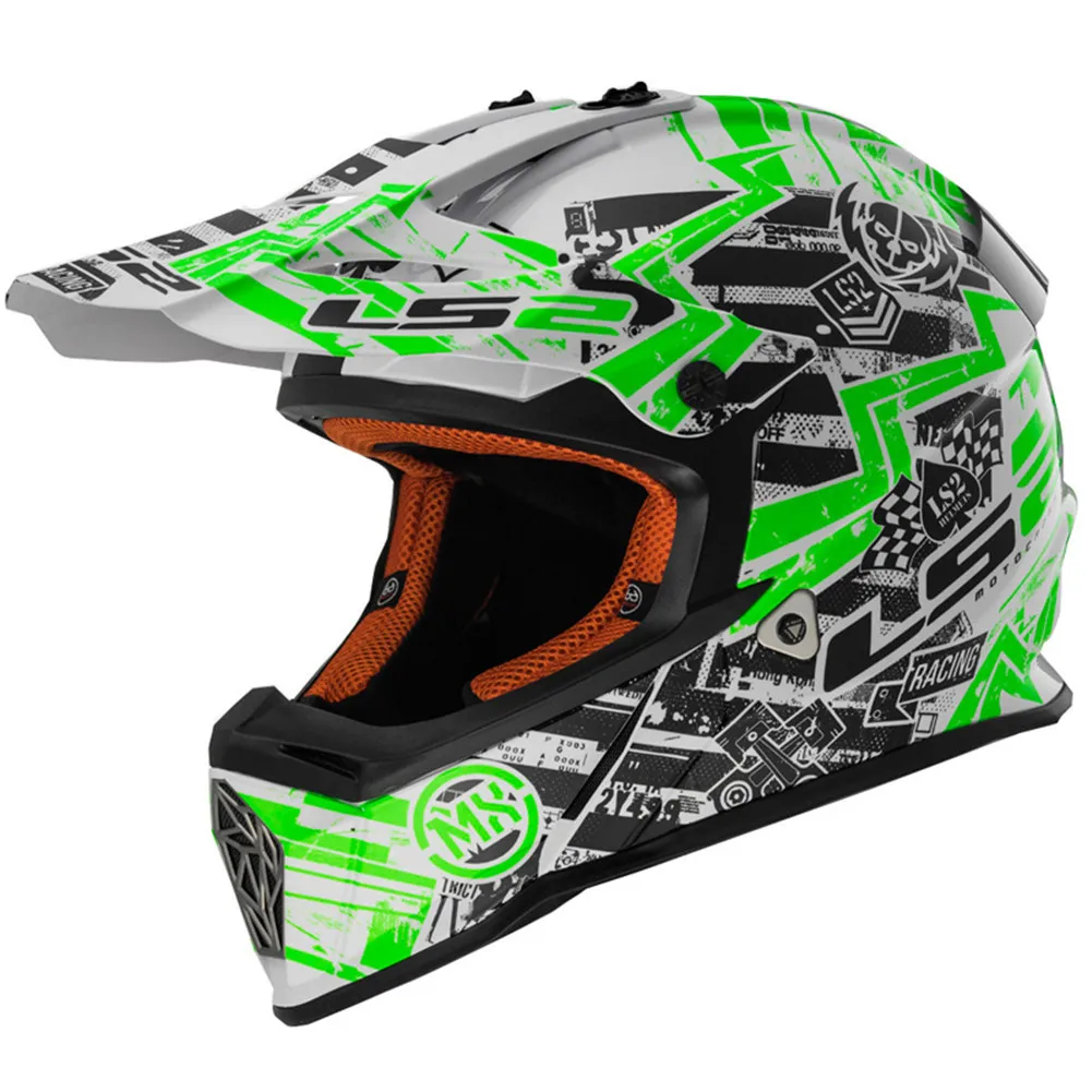 LS2 быстро MX437 глюк мотокросс шлем маленький размер XS s m для 52 53 54 55 56 57 58 см