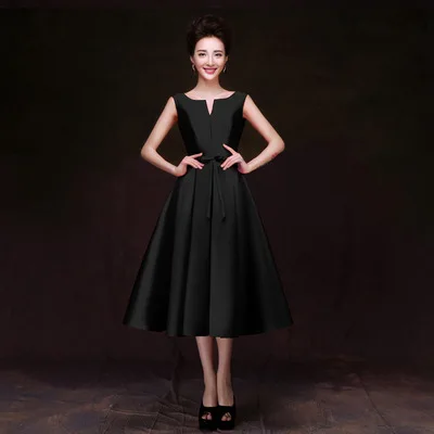 SSYFashion вечернее платье роскошное атласное А-силуэт размера плюс вечерние платья Robe De Soiree элегантные вечерние платья для выпускного вечера - Цвет: Черный