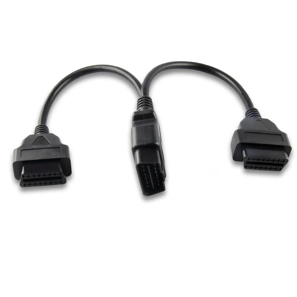 Лучшее качество OBD2 16 контактный кабель удлинитель сплиттер Мужской Двойной