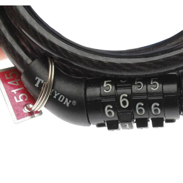 Велосипедный комбинированный кабель с 4 цифровыми кодами и паролем TY532 1200 мм для