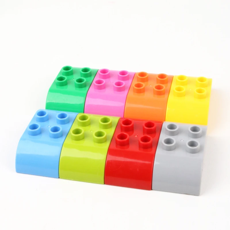 6 шт./лот 2x4dots изогнутые кирпичи крупные частицы строительные блоки аксессуары