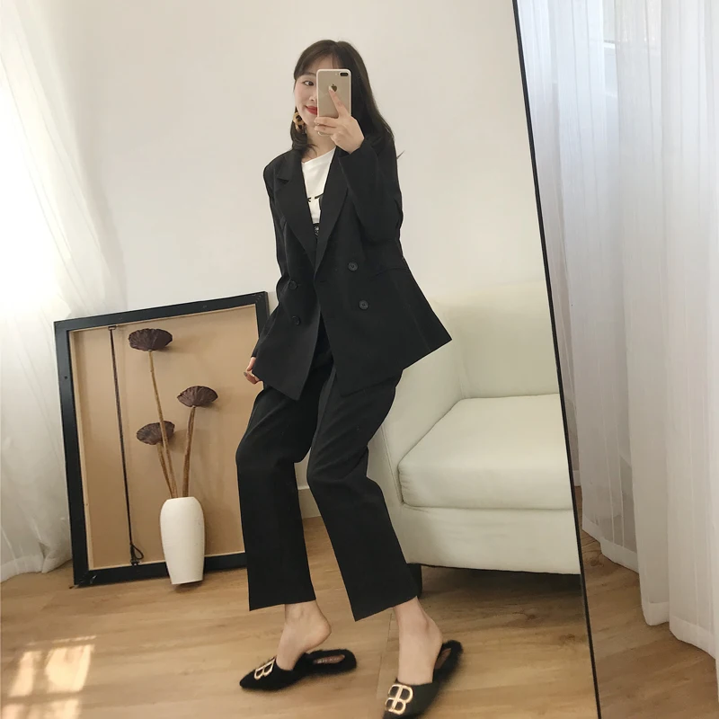 Женский костюм женский пиджак Новинка осени 2019 корейский модный с длинным