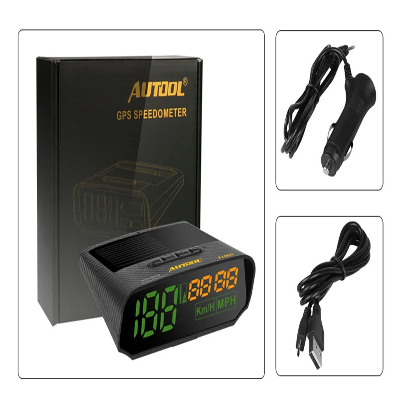 AUTOOL X100S gps автомобиль солнечной цифровой измеритель HUD км/ч Спидометр с сигналом