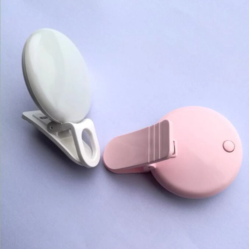 Светодиодный кольцевой мини светильник для селфи 3 режима затемнение прямая