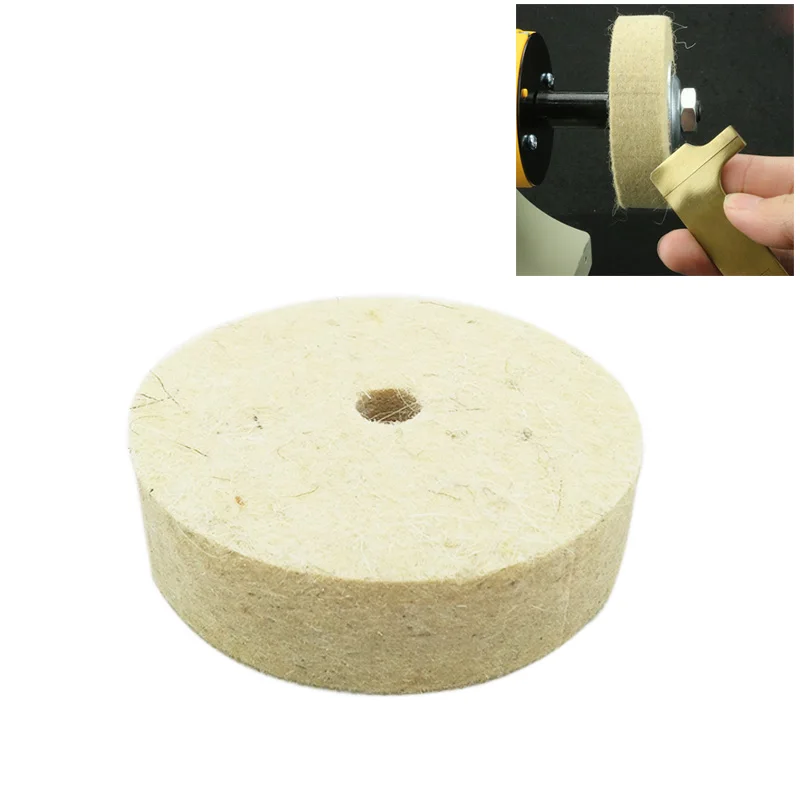 

YEODA 1PC 3" Inch Round Polishing Wheel Felt Wool Buffing Polishers Pad Buffer For Wood Metal Polishing Durable
