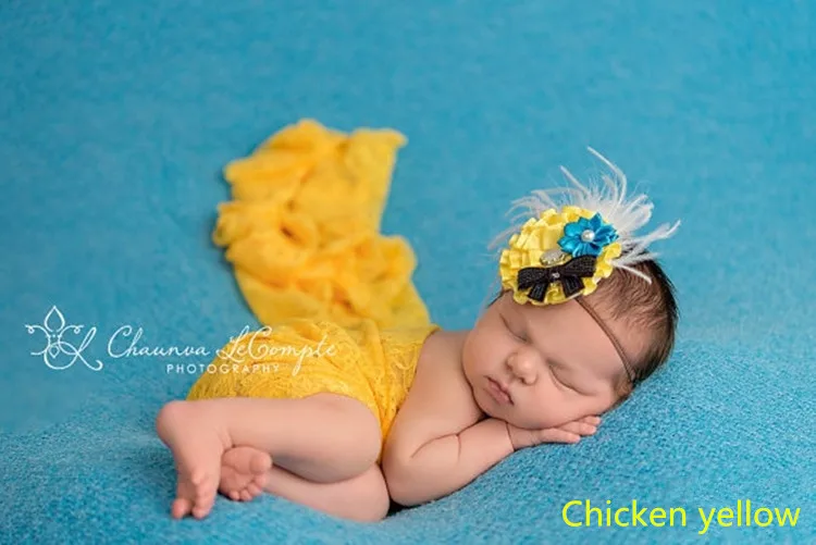 Chicken yellow Реквизит для фотосъемки новорожденных, обернутая хлопковая обернутая пряжа для фотосессии, растягивающаяся ткань для фотосъемки новорожденных, реквизит-Аксессуары - Цвет: Chicken yellow