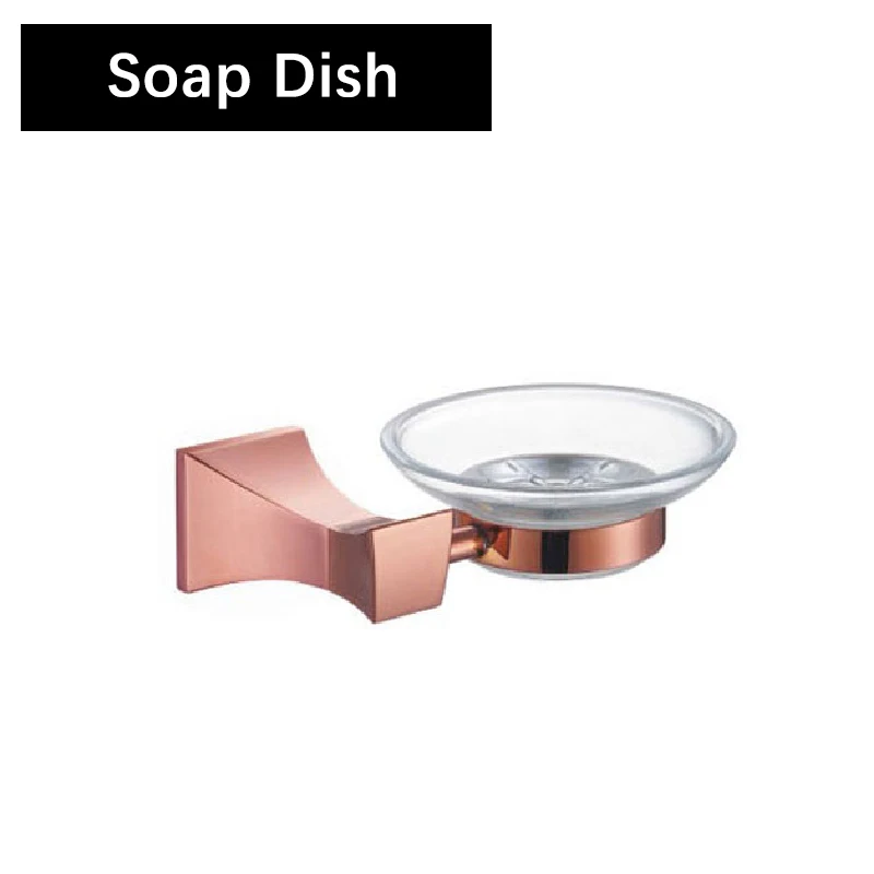 Soap Dish Аксессуары для ванной комнаты, твердая латунь, розовое золото, блестящий настенный держатель для бумаги, полки, вешалка для полотенец, крючок для пальто, мыльница AZ5151 - Цвет: Soap Dish