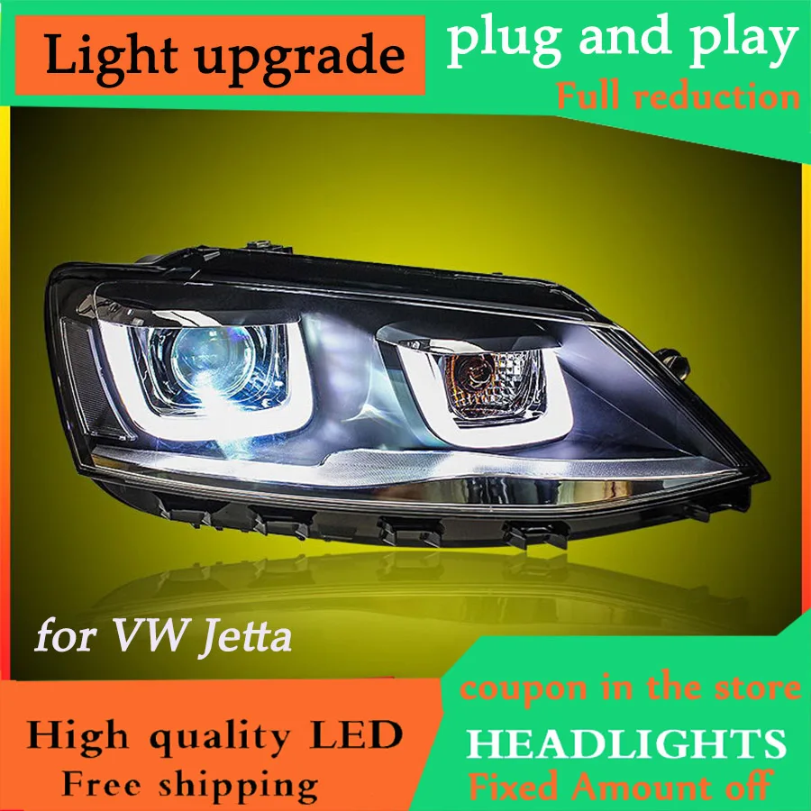 D YL Стайлинг автомобиля для VW Jetta фары 2012 2018 новый MK6 светодиодный DRL Bi Xenon объектив