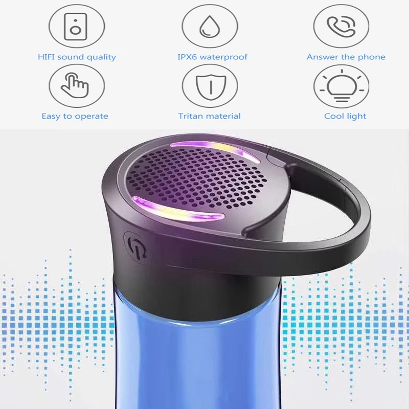 Bluego bluetooth динамик Спортивная музыка бутылка для воды из тритана Европейский