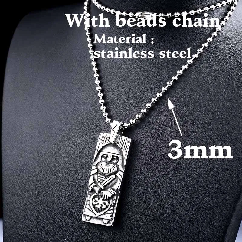 beads chain style Байер 316L из нержавеющей стали Тор молот Мьёльнир кулон ожерелье Викинг скандинавский, норвежский колье с кулоном в стиле викингов мужской подарок модные украшения - Окраска металла: beads chain style