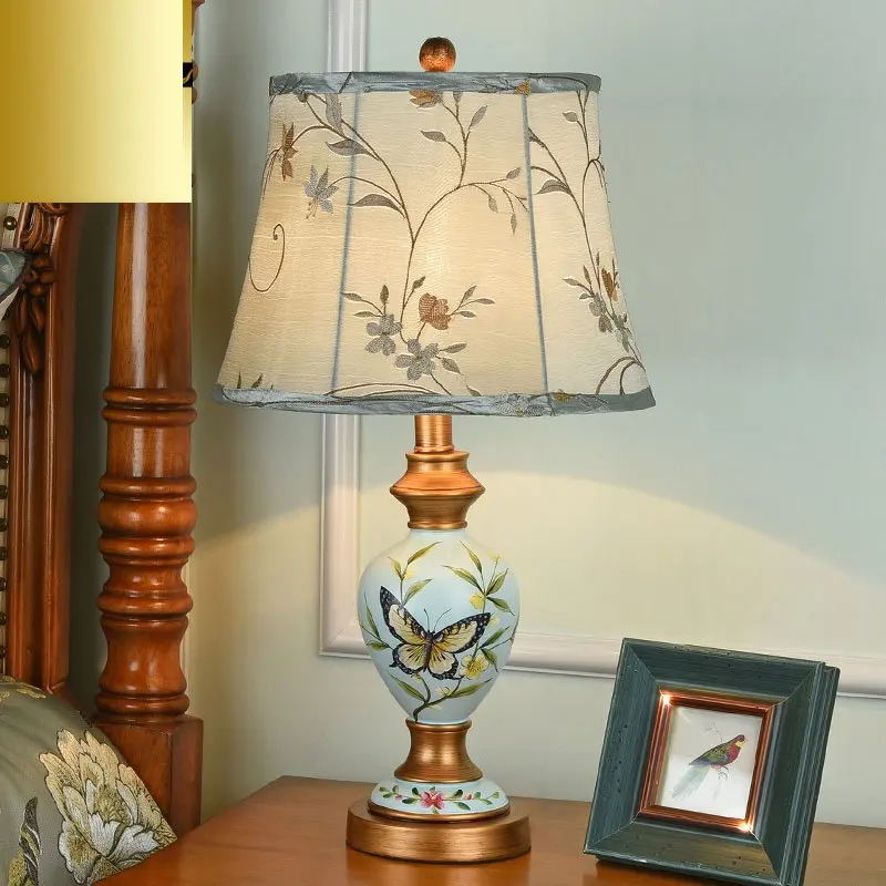 Прикроватный светильник в американском стиле с принтом для спальни лампа лофта