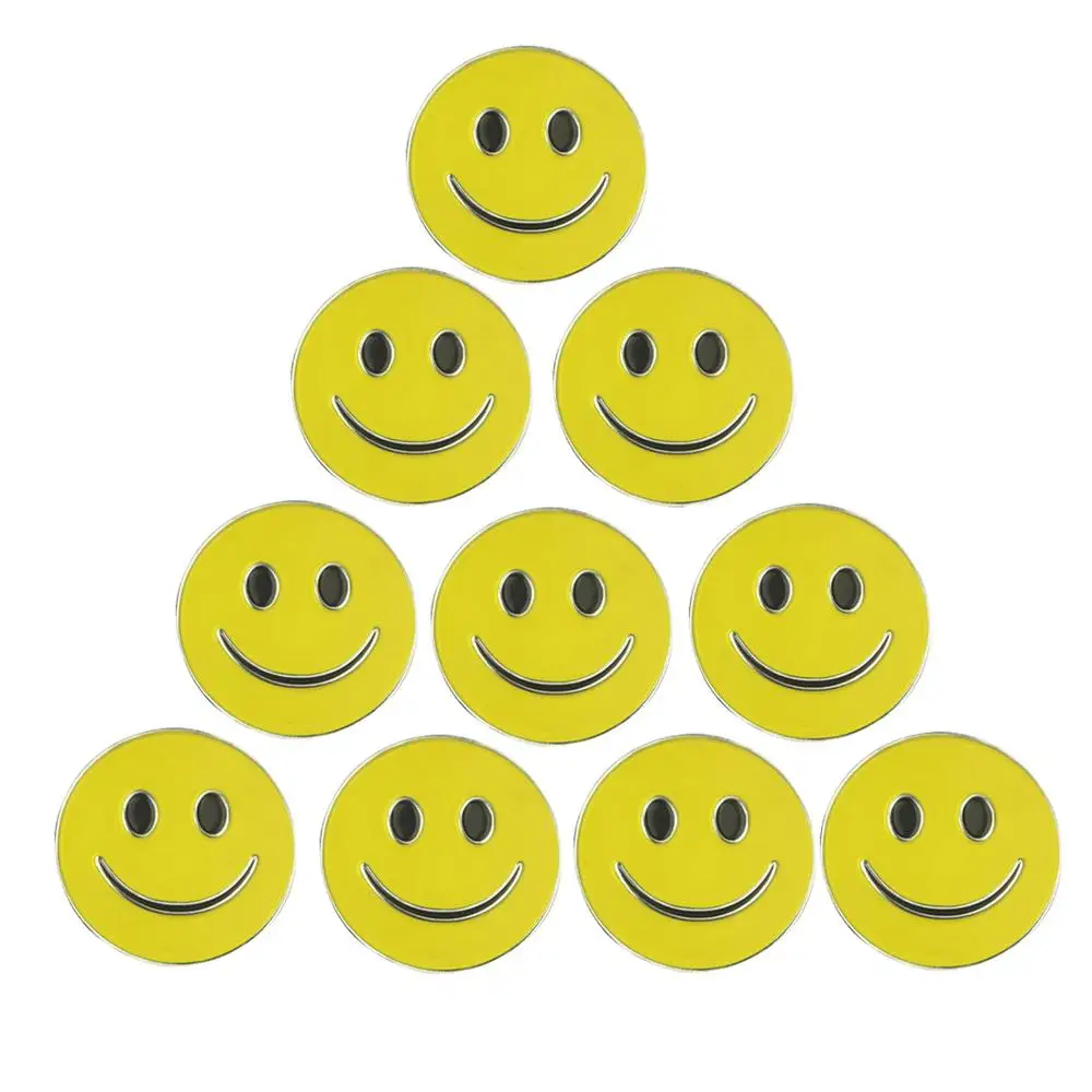 PINMEI Наборы маркеров для мяча для гольфа - Цвет: 10pcs smile face