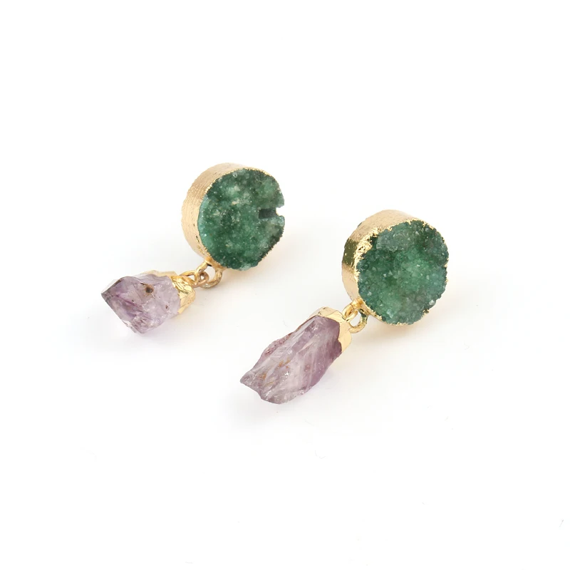 Dayoff богемные уникальные нерегулярные Druzy Drusy висячие серьги для женщин ювелирные