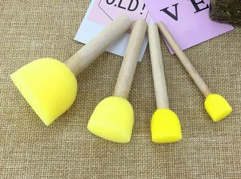 Новые игрушки для рисования забавные креативные игрушки для детей diy цветок граффити губка художественные принадлежности кисти печать инструмент для рисования - Цвет: 1set 4pcs