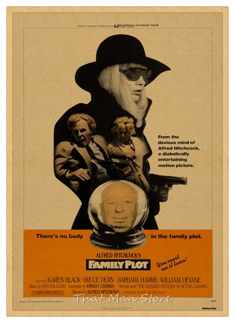 Psycho Notorious North by Northwest Hitchcock домашний интерьер украшения Крафт Фильм Ретро плакат рисунок core наклейки на стену
