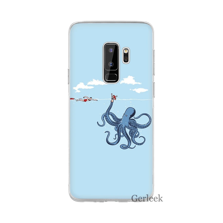 Чехол Desxz Blue Sea Octopus для Samsung Galaxy J1 J2 J3 J5 J7 J6 Prime Жесткий сумка|Чехлы-накладки| |