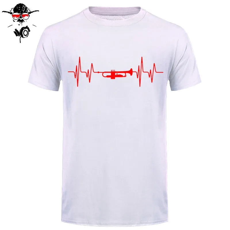 Летняя модная футболка с надписью Love Trumpet, Мужская хлопковая футболка с коротким рукавом и круглым вырезом, Мужская музыкальная футболка - Цвет: 22