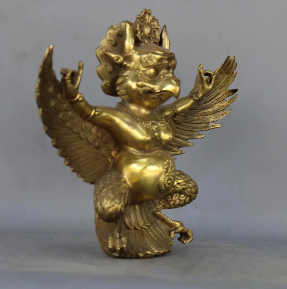 Китайская антикварная коллекция медная Золотая счастливая благоприятная статуя