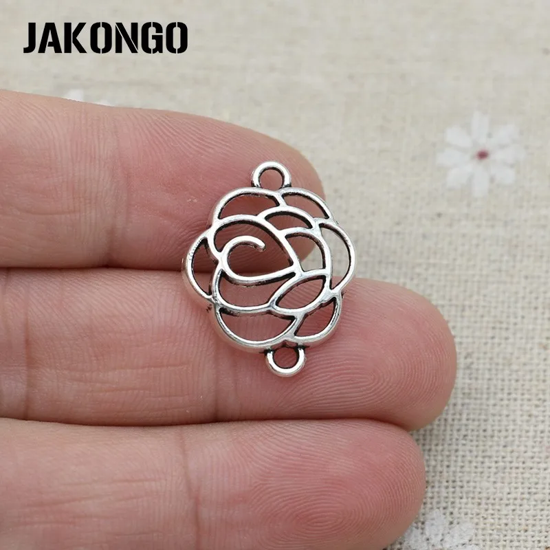 Посеребренная Роза JAKONGO в античном стиле соединители для подвесок фурнитура