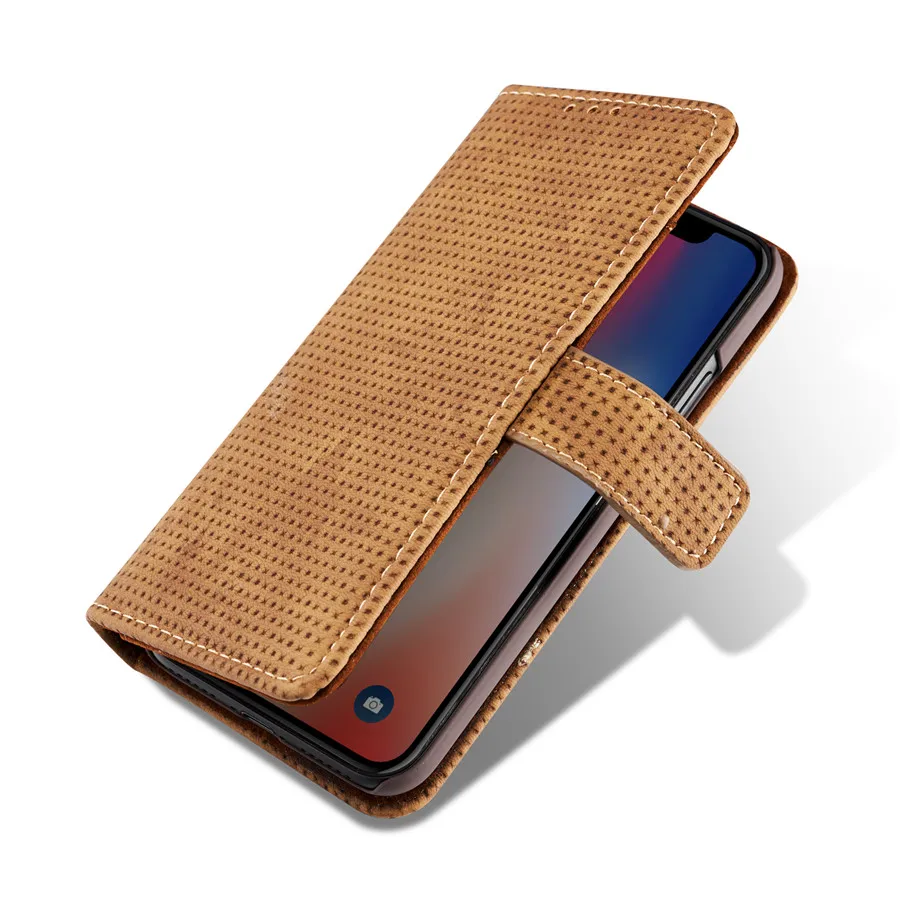Для Iphone Xs Max Xr 8 7 6 6s Plus 5g Se Ретро Сетка искусственная кожа + Поликарбонат ремесло