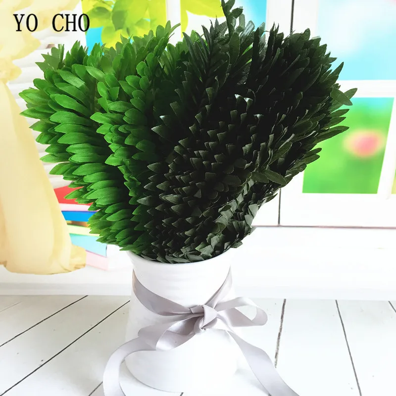 

YO CHO 10pc Artificial Palm Tree Branches Wild Faux Foliage Palm Leaves Plants Bouquet Packing Material Parts Wedding Home Decor