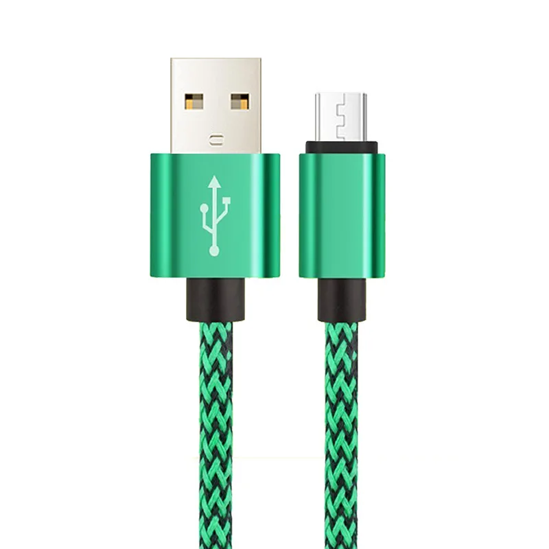 1 м 2 м 3 м микро USB кабель для зарядки и зарядки для samsung galaxy S7 S6 S5 A3 A5 huawei Xiaomi Redmi - Цвет: Зеленый