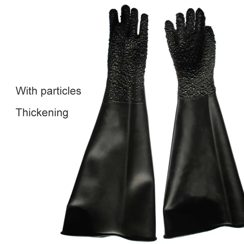 particles type Пескоструйные резиновые перчатки длинные утолщенные с частицами износостойкие перчатки пескоструйные рабочие кислотно-щелочные перчатки - Цвет: particles type