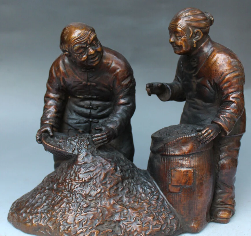 SCY 002028 13 &quotНародная китайская Бронзовая старая бабушка и дедушка бампер Урожай