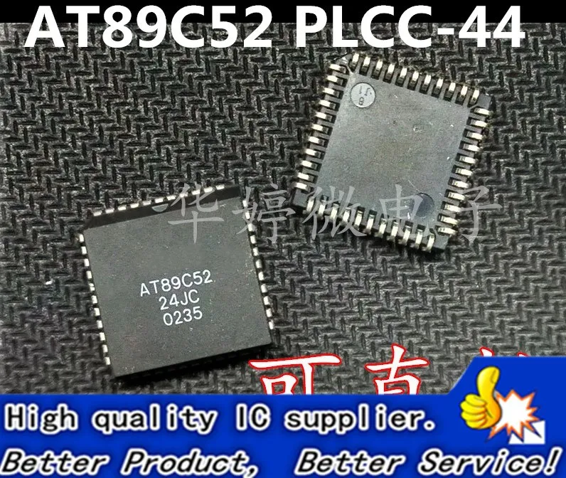 

Free Shipping 10pieces / lot AT89C52-24JCAT89C52 PLCC-44