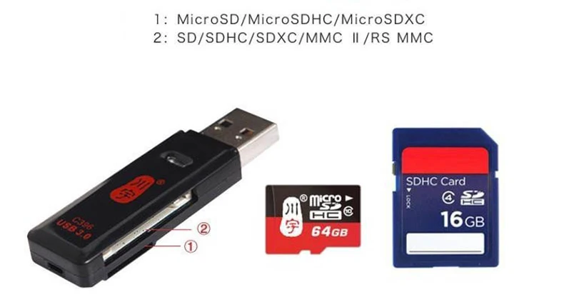Kawau USB 2,0 Microsd кард-ридер поддерживает до 128 ГБ с sd-слотом кард-ридер C296 высокое качество скорость для компьютера