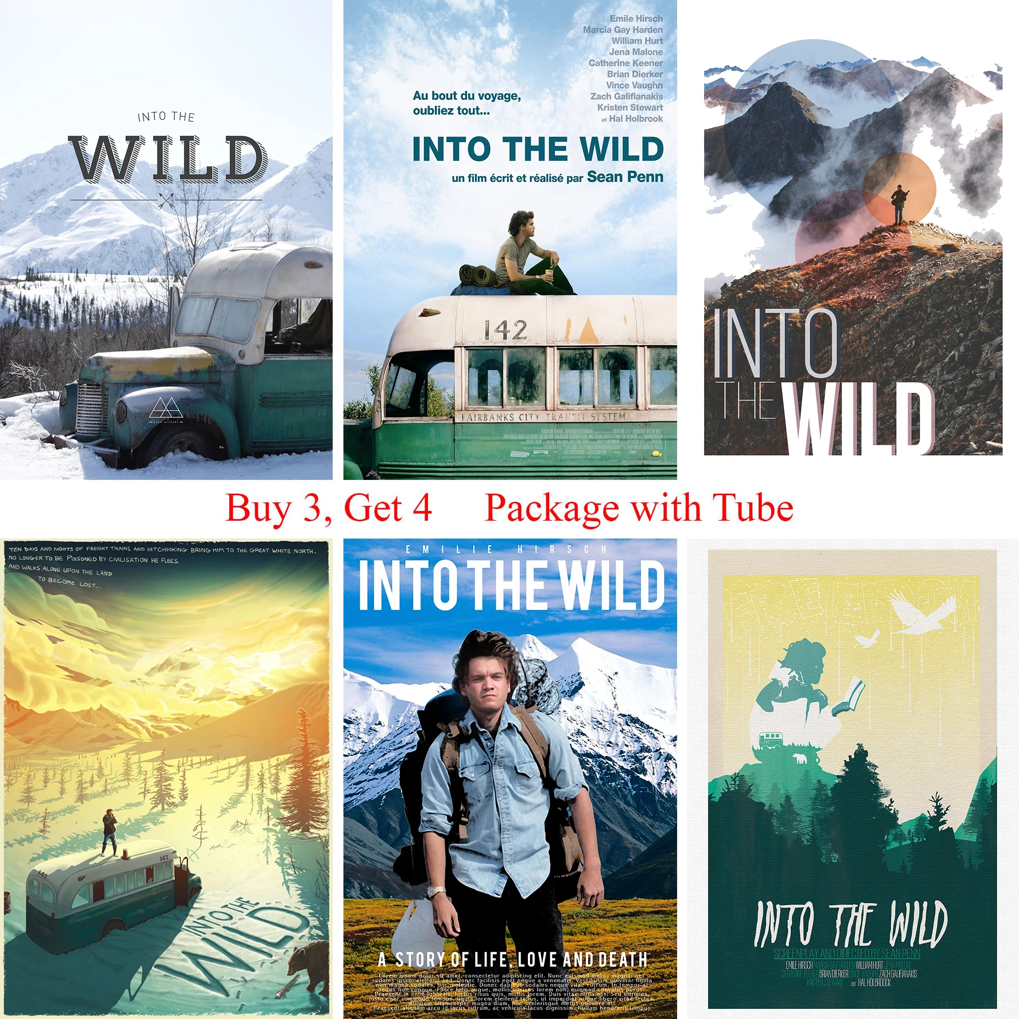 Into The Wild постеры кино-стикеры Настенные с белым покрытием бумажные принты для украшения дома гостиная спальня бар Домашний арт бренд