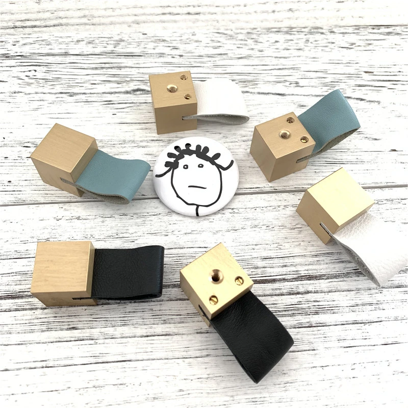 Ручка шкафа LCH из черной синтетической кожи в скандинавском стиле ручки для