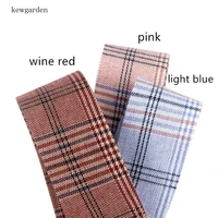 kewgarden 25mm 1 plaid cotton layering cloth ribbons diy bowknot satin ribbon handmade tape 10mlot