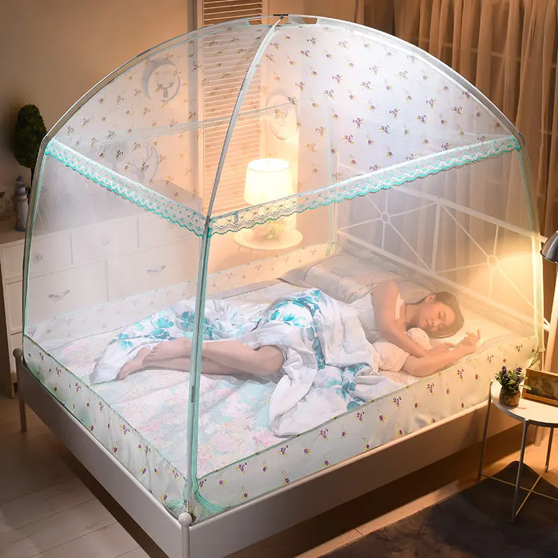 

Mongolian yurt mosquito net 1.8m bed 1.5 double home three open door thickening encryption princess wind 1.2 m student dormitory