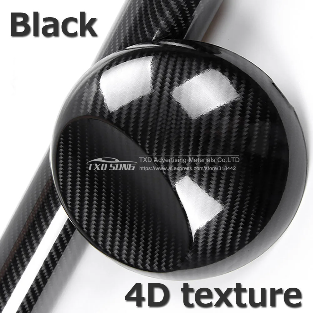 5d black 4d texture 2D 3D 4D 5D карбоновая черная блестящая виниловая пленка самоклеящаяся воздушная пленка без пузырьков для автомобиля Стилизация мембранная наклейка пленка - Название цвета: 5d black 4d texture