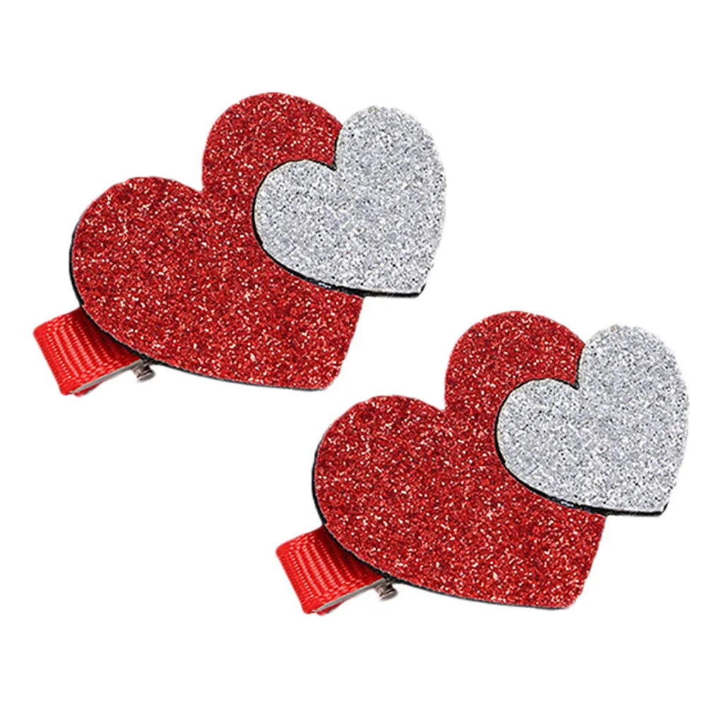 2 шт. геометрические двойные заколки для волос с сердечками детские принцессы