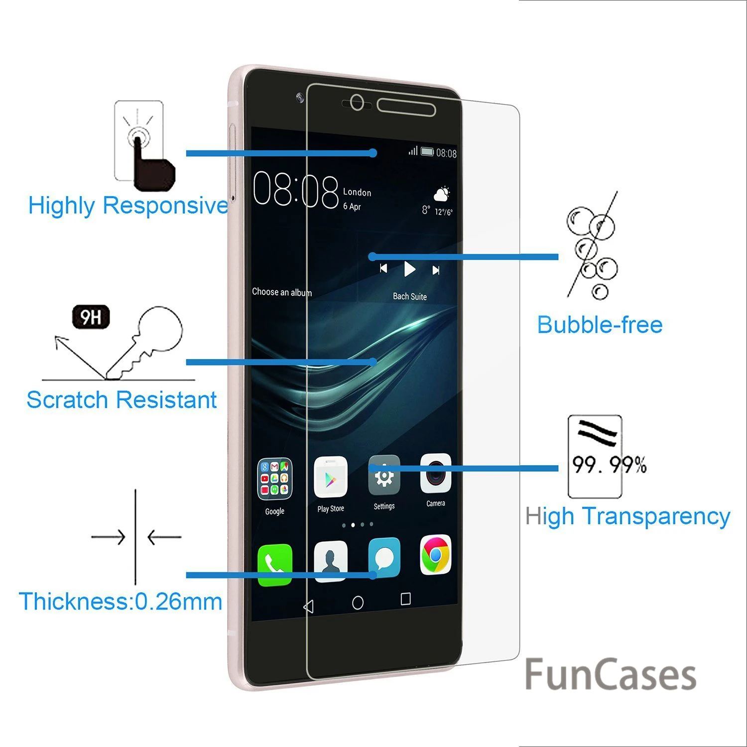 Закаленное Стекло Экран Защитная пленка для Huawei y6ii Y62 Y5II Y52 Y3 ii Y32 P8 Lite 2017 P9 Honor 4C 4X 5C