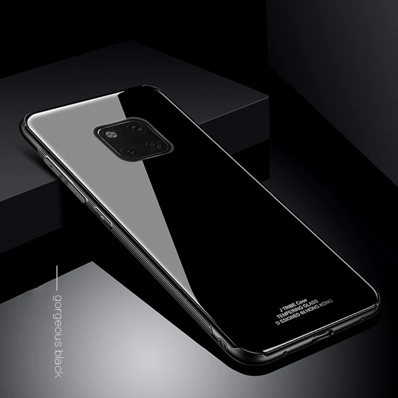Чехол для huawei mate 20 Pro чехол Lite мягкая рамка + черная стеклянная крышка аксессуары