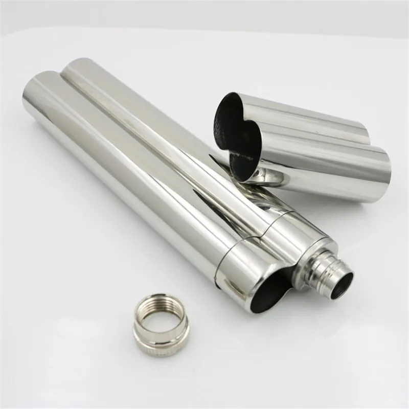 Portable Travel Stainless Steel Double Pipe Cigar Tube with Wine Tube - 2 in 1 Metal Cigar Humidor Case - Cigar Tools image 3