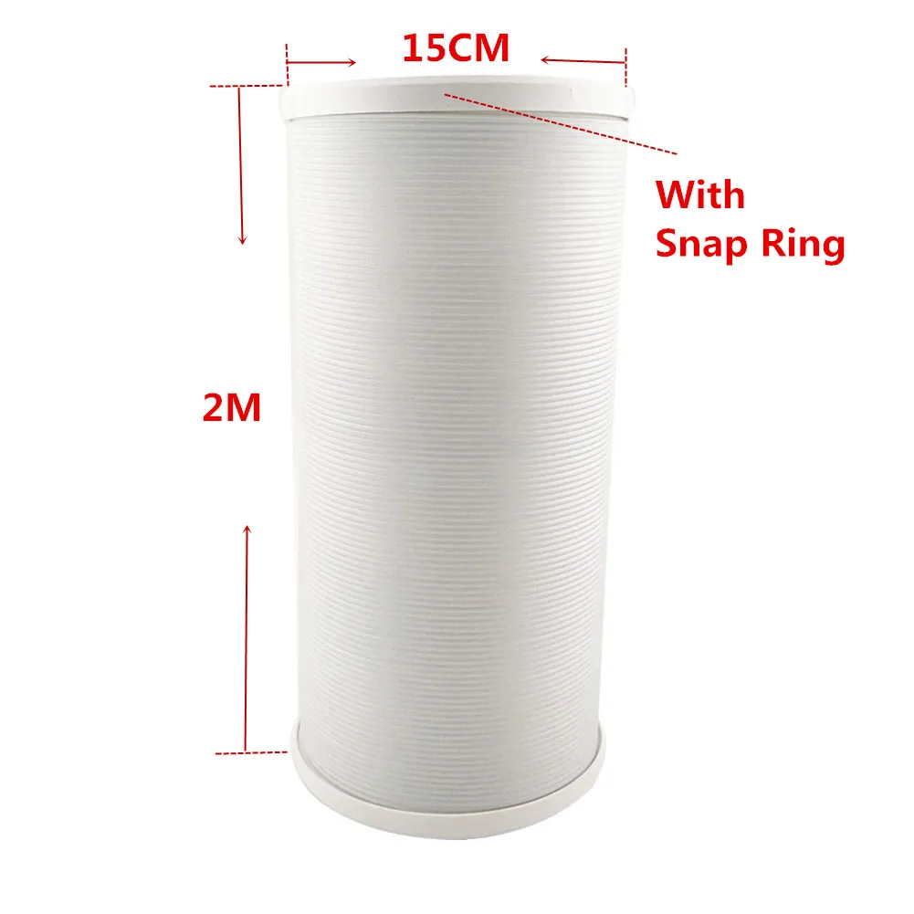 2M 15CM With ring Запчасти для кондиционера, Сменные аксессуары, соединительный шланг для выхлопной трубы 1,5 см, соединительный или ремонтный Выпускной Шланг с/без кольца - Цвет: 2M 15CM With ring