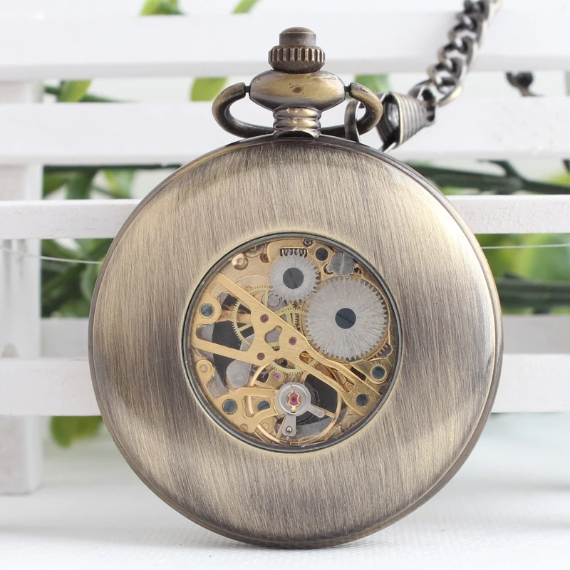 Мужчины и женщины часы с полуавтоматической полый флип цепи механические