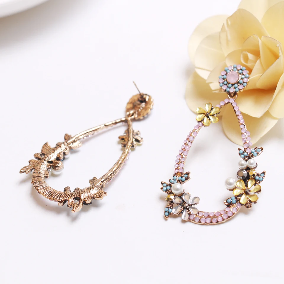 Женские серьги с кристаллами Bestessy классические розовые серьги-капли изысканным