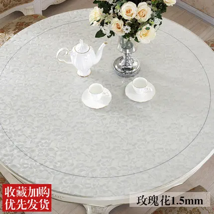 M 1.5mm Новое поступление Diameter60-130cm круглая Европейская ПВХ скатерть Прозрачная кухонная с узором масляная скатерть стеклянная мягкая ткань 1,0 мм коврик - Цвет: M 1.5mm