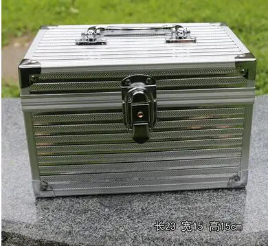 23cm Модная алюминиевая коробка для хранения, красивый чехол для косметики, Большая вместительная косметичка для макияжа, Подарочная коробка для хранения ювелирных изделий для девочек - Цвет: 23cm