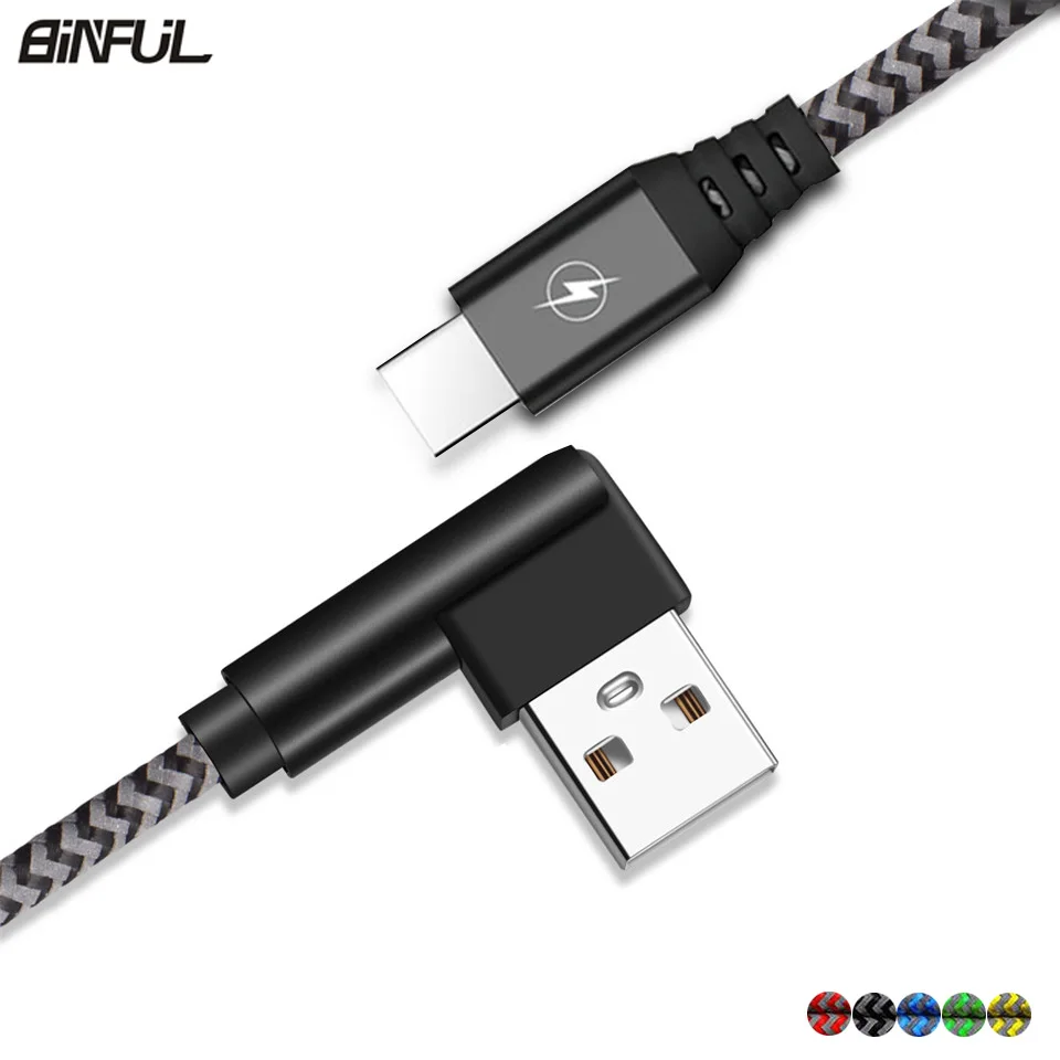 Тип usb C 90 градусов USB зарядный кабель для Xiaomi mi A1/Max 2/mi x 2 huawei Коврики 10 Pro/P10/плюс L