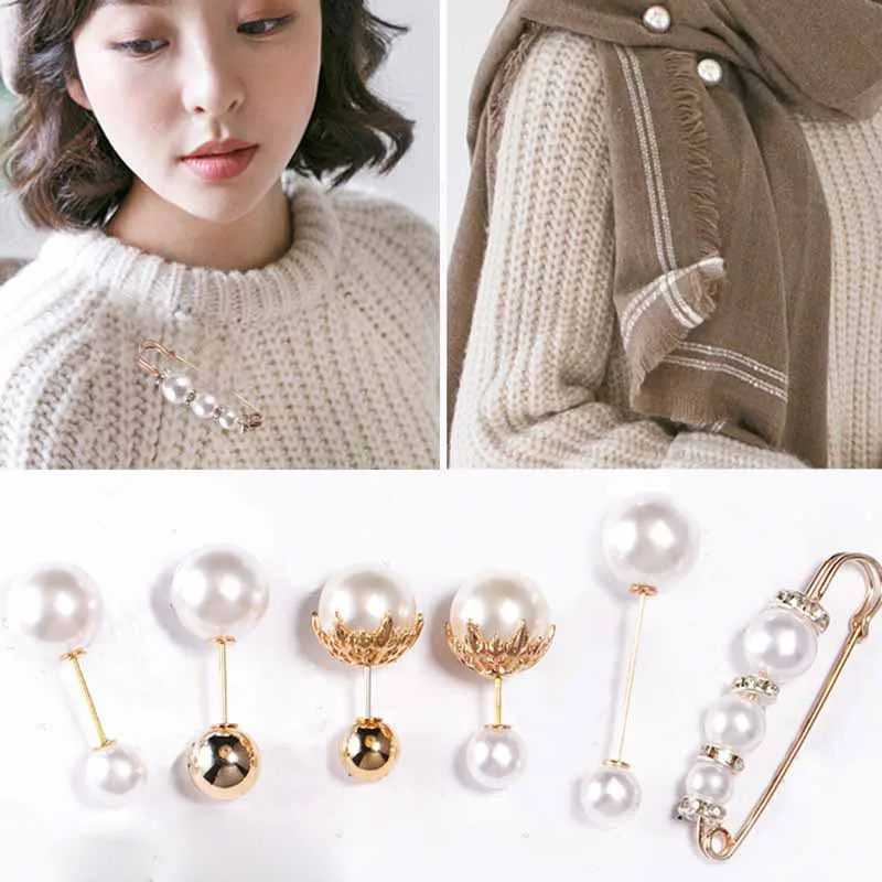 

2021 Fashion Set Rose Pearl Brooch Men And Women Flower Brooch Shirt Collar Needle Collar Flower Fashion Jewelry Accessories