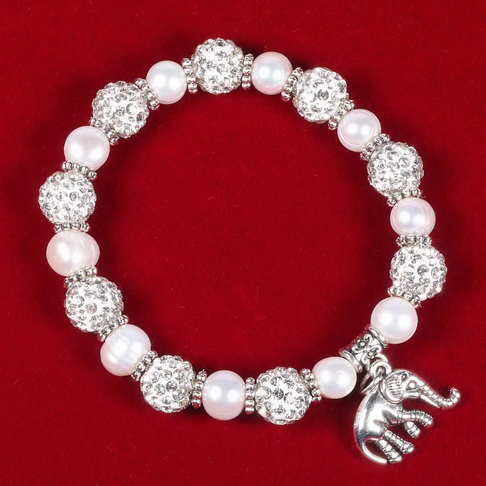 100% натуральный пресноводный 8-9 мм жемчужный браслет высокого качества слон