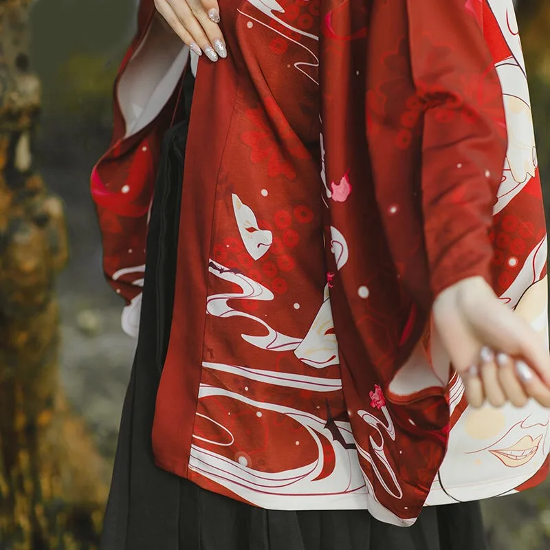 Новое традиционное японское кимоно Yukata Женская Повседневная рубашка с принтом аниме одежда кимоно в традиционном стиле Мужская Уличная одежда